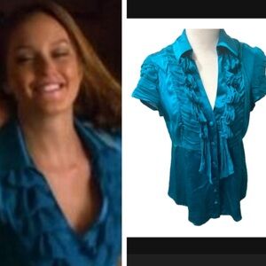 ASO Blair Waldorf Gossip Girl Nanette Lepore Turquoise top
